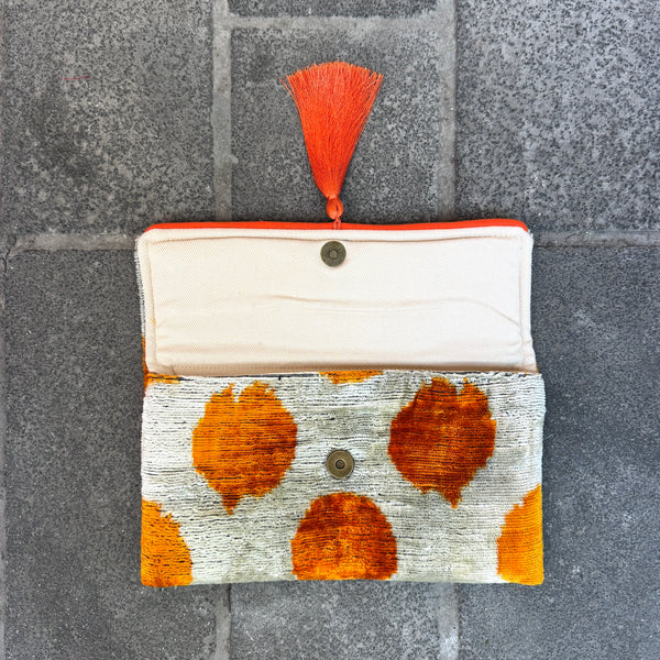 Ikat Clutch Bag Dots | Orange