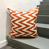 Silk Ikat Cushion Orange Vibe | Silk Ikat Pillow Orange Vibe