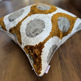 Ogee Brown Velvet Ikat Pillow Cover
