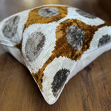 Ogee Brown Velvet Ikat Pillow Cover