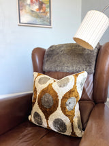 Ogee Brown Velvet Ikat Pillow Cover