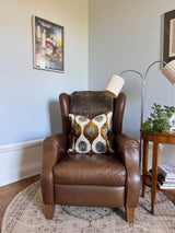 Ogee Brown Velvet Ikat Pillow Cover