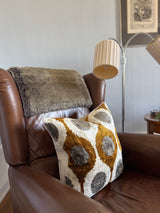 Ogee Brown Velvet Ikat Pillow Cover