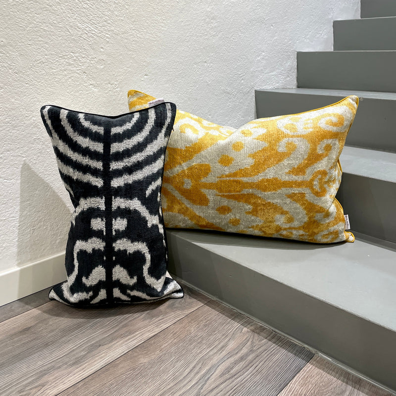 Velvet Ikat Cushion Zebra | Velvet Ikat Pillow Zebra