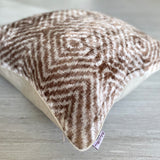 Beige Zebra Velvet Ikat Pillow Cover
