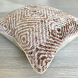 Beige Zebra Velvet Ikat Pillow Cover