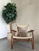 Beige Zebra Velvet Ikat Pillow Cover
