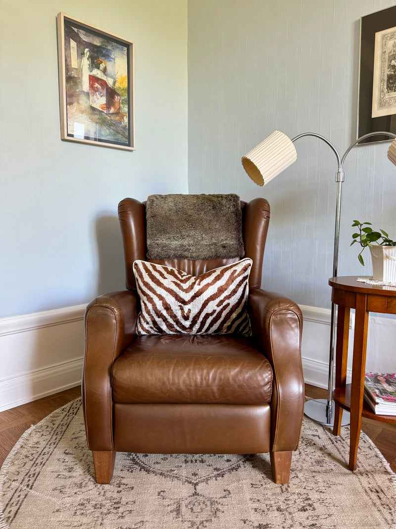 Velvet Ikat Cushion Brown Zebra | Velvet Ikat Pillow Brown Zebra