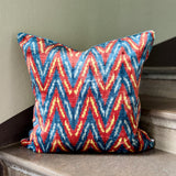 Zigzag Multi Velvet Ikat Pillow Cover