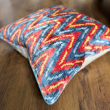 Zigzag Multi Velvet Ikat Pillow Cover