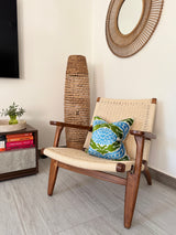 Olive Velvet Ikat Pillow Cover