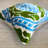 Olive Velvet Ikat Pillow Cover