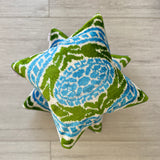 Olive Velvet Ikat Pillow Cover
