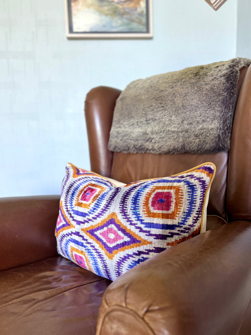 Velvet Ikat Cushion Twister | Velvet Ikat Pillow Twister