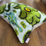 Green Thumb Velvet Ikat Pillow Cover