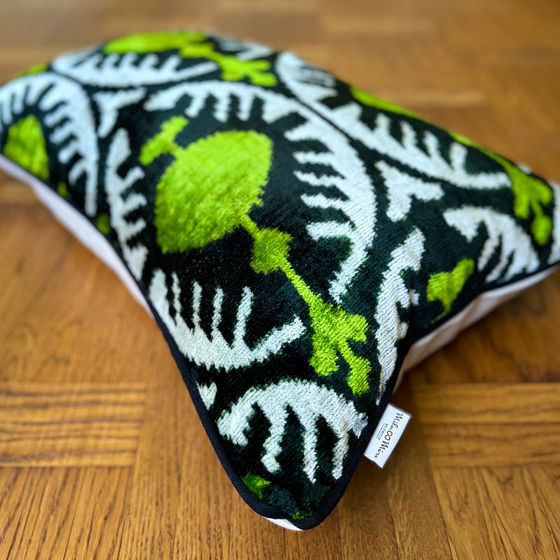 Velvet Ikat Cushion Pistachio | Velvet Ikat Pillow Pistachio