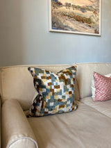 Sand Velvet Ikat Pillow Cover