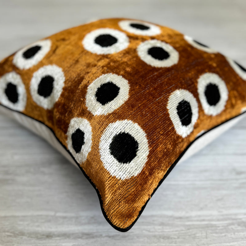 Velvet Ikat Cushion Espresso | Velvet Ikat Pillow Espresso