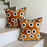 Velvet Ikat Cushion Espresso | Velvet Ikat Pillow Espresso