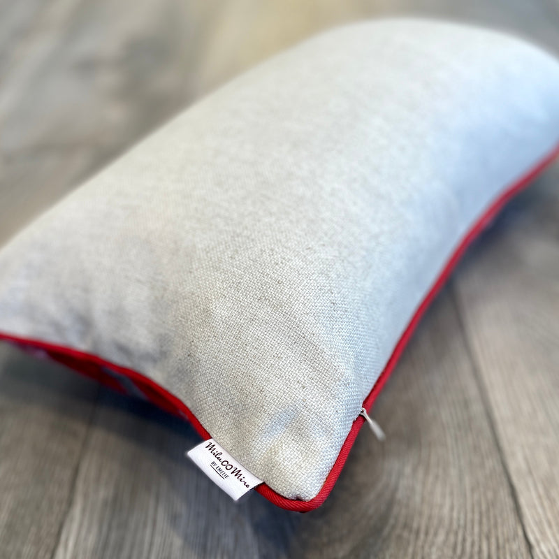 Velvet Ikat Cushion Strawberry | Velvet Ikat Pillow Strawberry