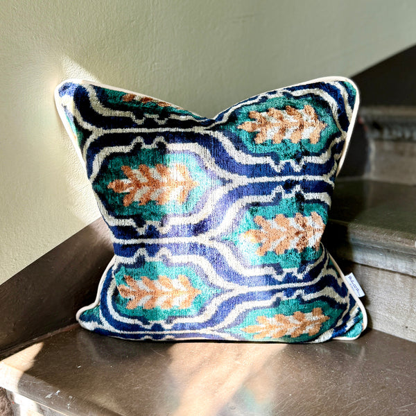 Velvet Ikat Cushion Oats | Velvet Ikat Pillow Oats