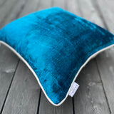 Blue Velvet Ikat Pillow Cover