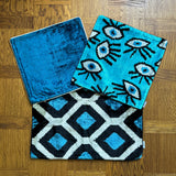 Blue Velvet Ikat Pillow Cover