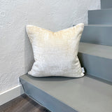 Cream Velvet Ikat Pillow Cover