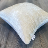 Cream Velvet Ikat Pillow Cover