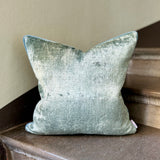 Velvet Ikat Cushion Mint Blue | Velvet Ikat Pillow Mint Blue