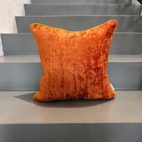 Velvet Ikat Cushion Rusty Orange | Velvet Ikat Pillow Rusty Orange