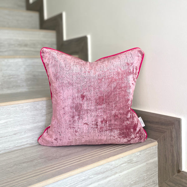 Velvet Ikat Cushion Powder Pink | Velvet Ikat Pillow Powder Pink