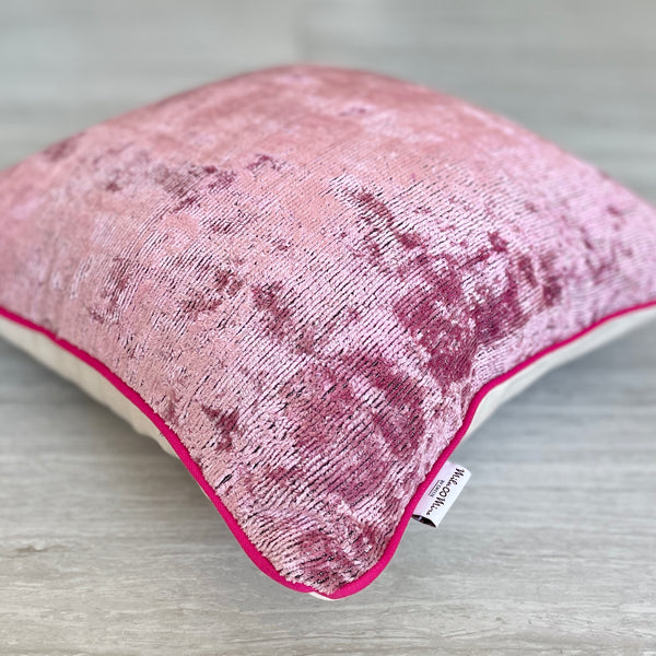 Velvet Ikat Cushion Powder Pink | Velvet Ikat Pillow Powder Pink