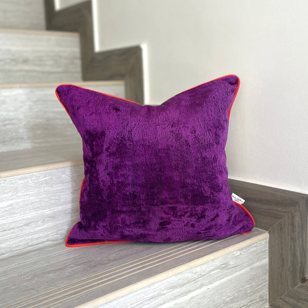 Velvet Ikat Cushion Purple | Velvet Ikat Pillow Purple