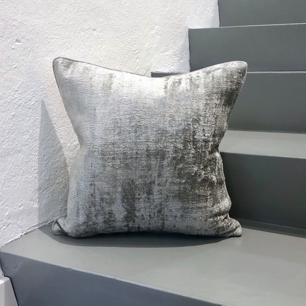 Velvet Ikat Cushion Silver | Velvet Ikat Pillow Silver