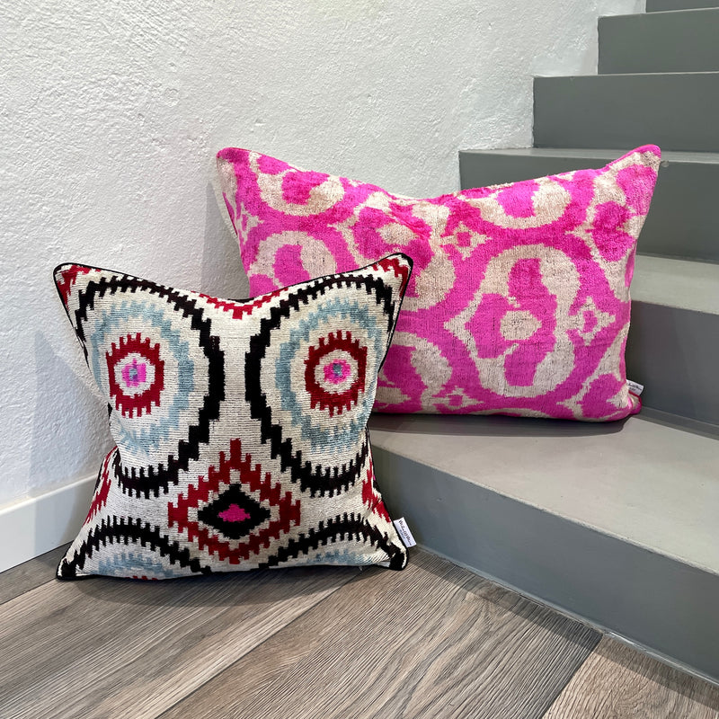 Velvet Ikat Cushion Owl | Velvet Ikat Pillow Owl