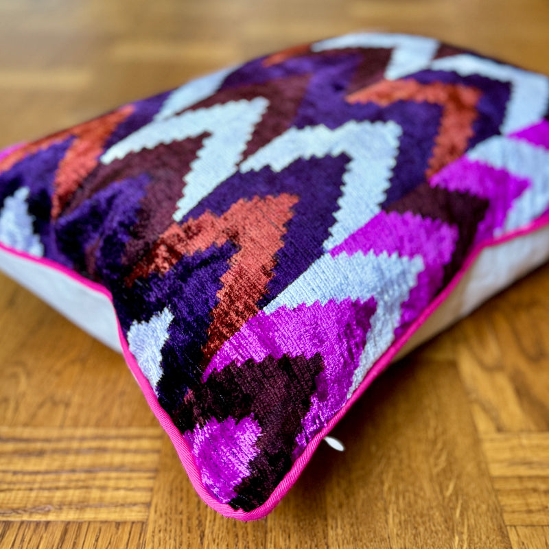 Velvet Ikat Cushion Victory | Velvet Ikat Pillow Victory