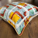 Cubes Velvet Ikat Pillow Cover
