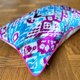 Velvet Ikat Cushion Glacier | Velvet Ikat Pillow Glacier