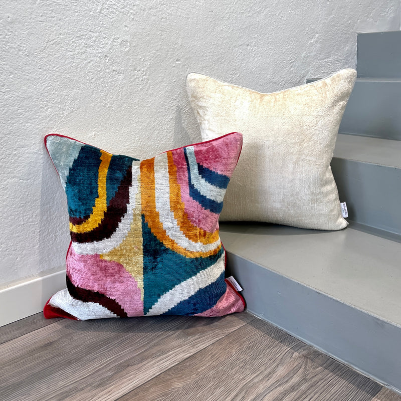 Velvet Ikat Cushion Picasso | Velvet Ikat Pillow Picasso