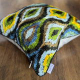 Sunleaf Velvet Ikat Pillow Cover
