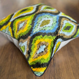 Sunleaf Velvet Ikat Pillow Cover