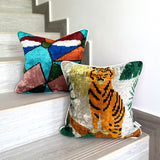 Velvet Ikat Cushion Tigress | Velvet Ikat Pillow Tigress