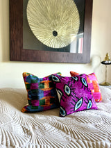 Velvet Ikat Cushion Evil Eye Purple | Velvet Ikat Pillow Evil Eye Purple