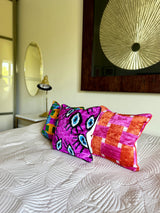 Velvet Ikat Cushion Evil Eye Purple | Velvet Ikat Pillow Evil Eye Purple