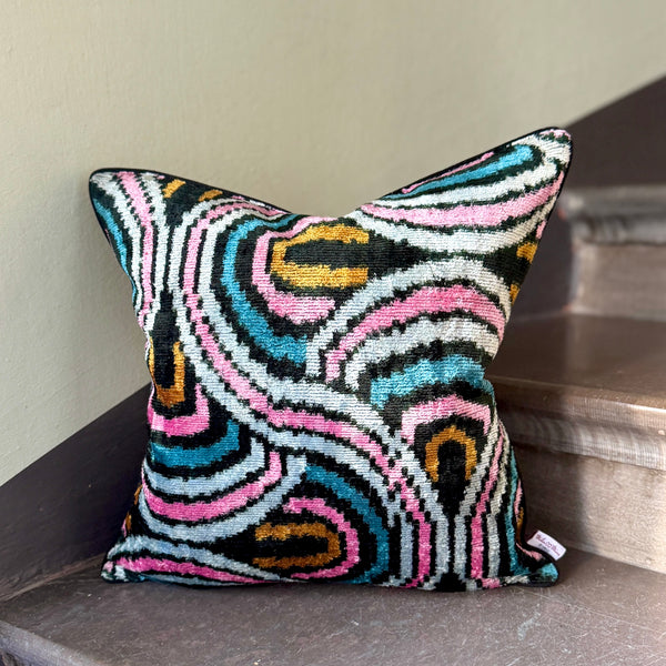 Velvet Ikat Cushion Valentine | Velvet Ikat Pillow Valentine