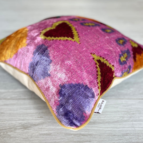 Velvet Ikat Cushion Valentine | Velvet Ikat Pillow Valentine