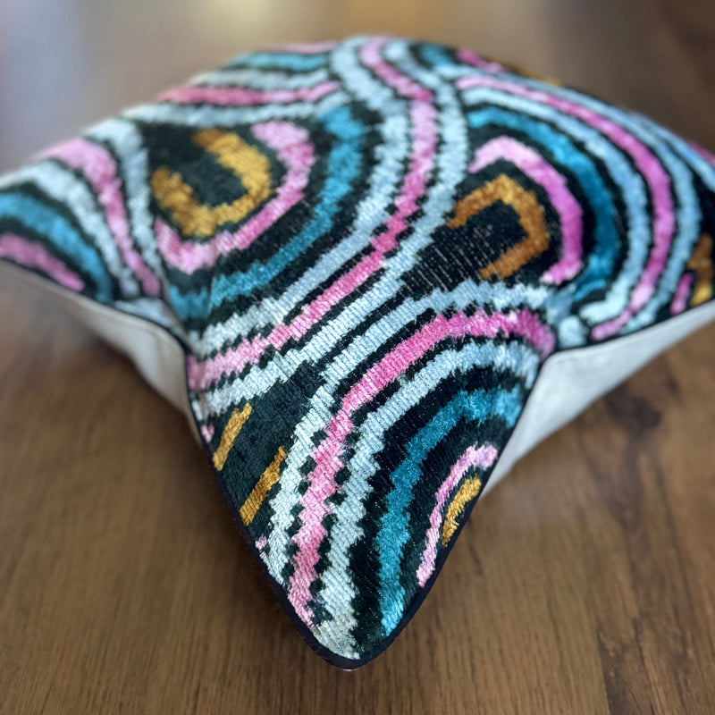 Velvet Ikat Cushion Valentine | Velvet Ikat Pillow Valentine