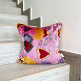 Valentine Velvet Ikat Pillow Cover