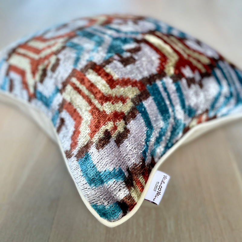 Velvet Ikat Cushion Slow River | Velvet Ikat Pillow Slow River